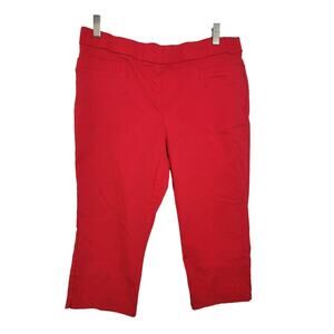 Prophecy Red Straight Leg Mid Rise Pull On‎ Casual Capri Pants Women's Size 14P